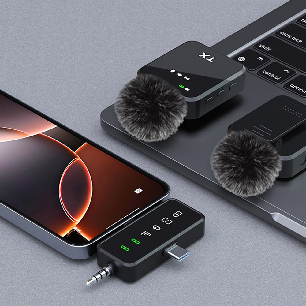 Lavalier Wireless Microphone Set Noise Reduction for Phone Vlog Live Stream
