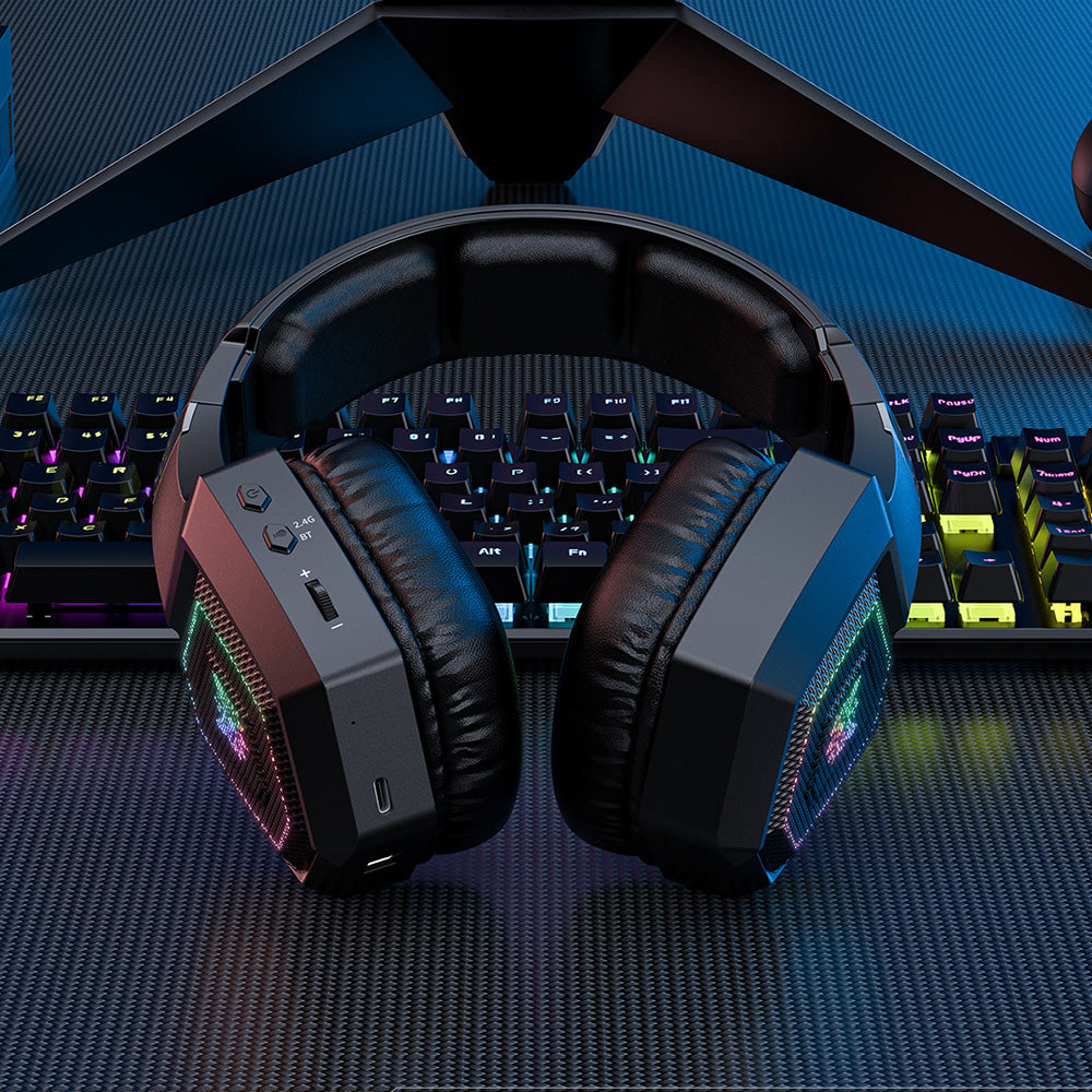 2.4GHz Wireless Gaming Headset Mic Headphone Stereo Surround Microphone for PC