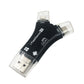 4-in-1 Multi-Interface Memory Card Reader with iPhone Charging Port