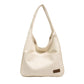 Solid Color PU Leather Shoulder Bag Large Capacity Tote Bag