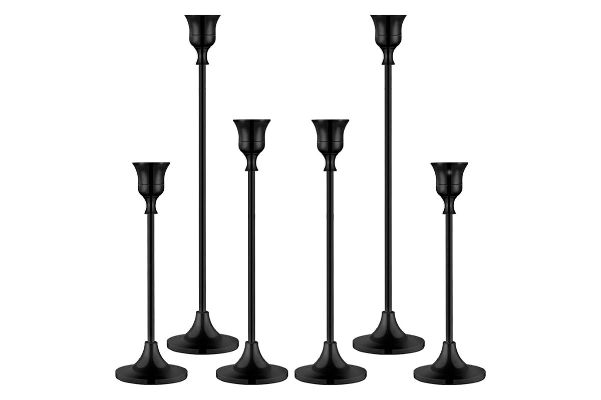 6PCS Vintage Candlestick Holders Set for Wedding Dinner Party Home Decoration