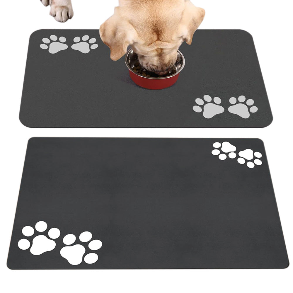 Pet Feeding Mat Absorbent Pet Placemat for Food and Water Bowl with Rubber Backing