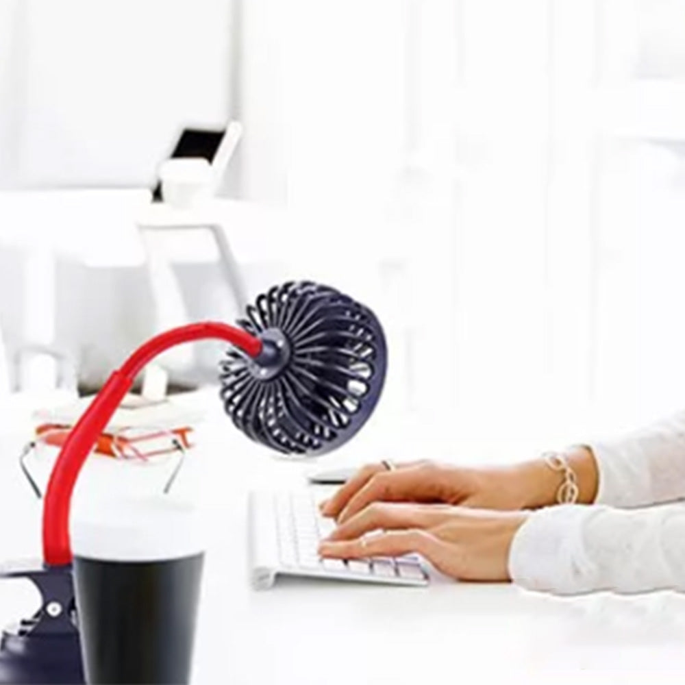 Clip on Mini Fan Portable USB Rechargeable Personal Desk Fan Cooling Fan