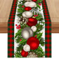 Linen Christmas Table Runner Long Farmhouse Holiday Home Kitchen Table Decorations