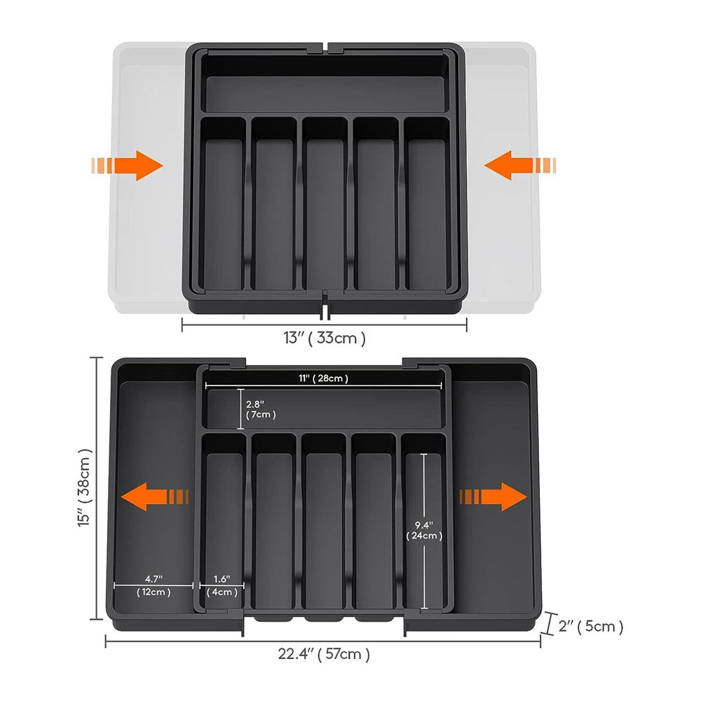 Expandable Utensil Tray Kitchen Drawer Organizer for Forks Knives