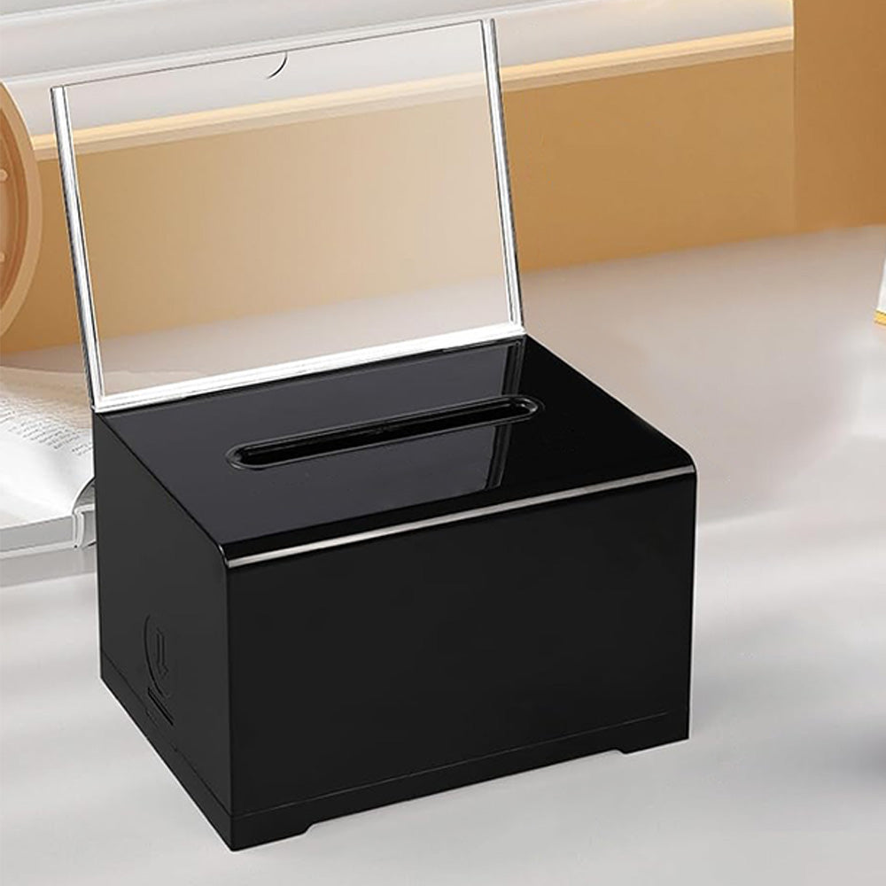 Lockable Suggestion Box with Keys Desktop Collection Box for Voting Donations Suggestions