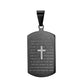 Stainless Steel Bible Cross Military Tag Pendant Necklace