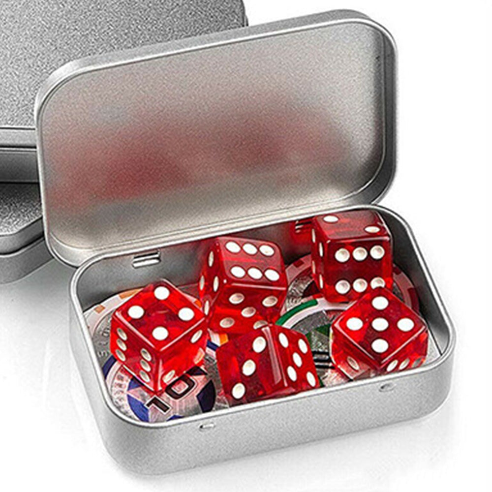 6 PCS Rectangular Small Tin Box with Hinged Lid Portable Storage Box for Candies Tea