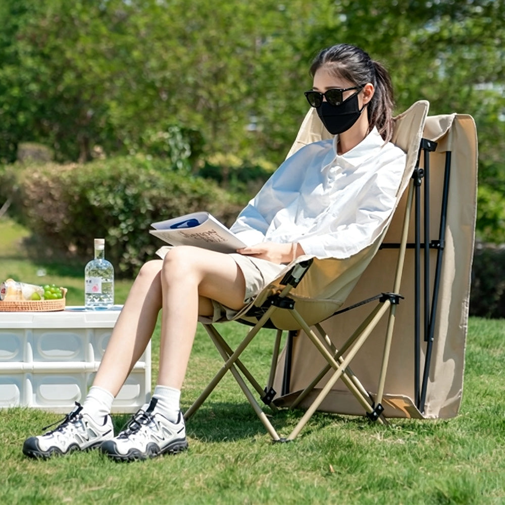 Camping Chair with Canopy Folding Outdoor Chair for Fishing Beach