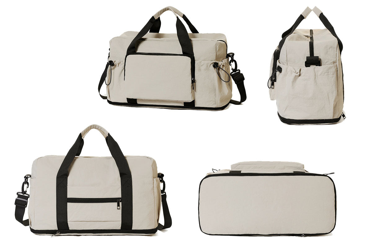 Expandable Travel Duffel Bag Gym Bag with Wet Dry Compartment