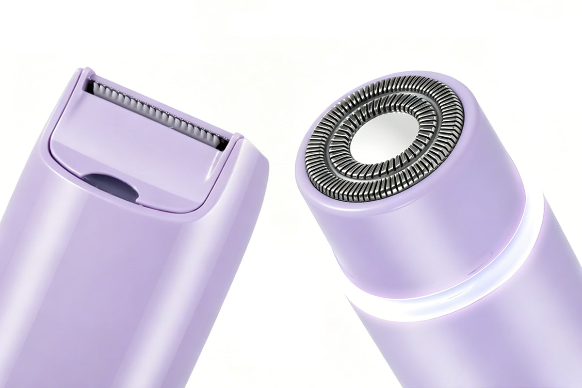 2-in-1 Women's Painless Electric Shaver with LED Light Guide Comb Rechargeable Hair Trimmer Wet & Dry Razor for Body