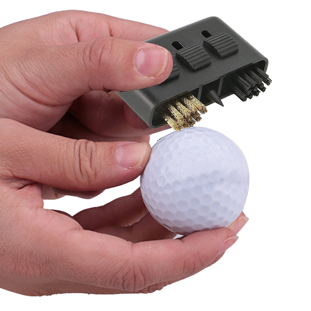 2Pcs 3-in-1 Golf Club Retractable Three-hole Groove Cleaning Brush