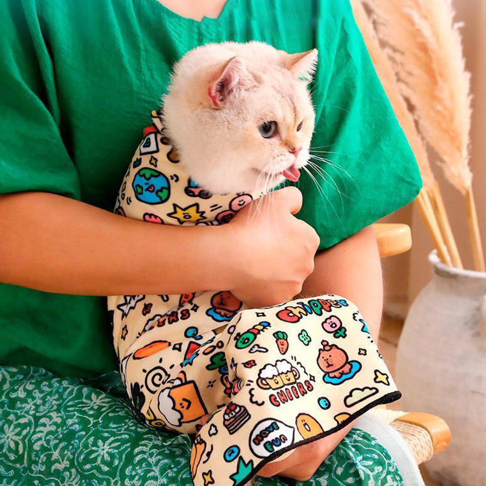 Cat Grooming Wrap For Nail Clipping Scratch Escape Calming Multifunctional Pet Tool