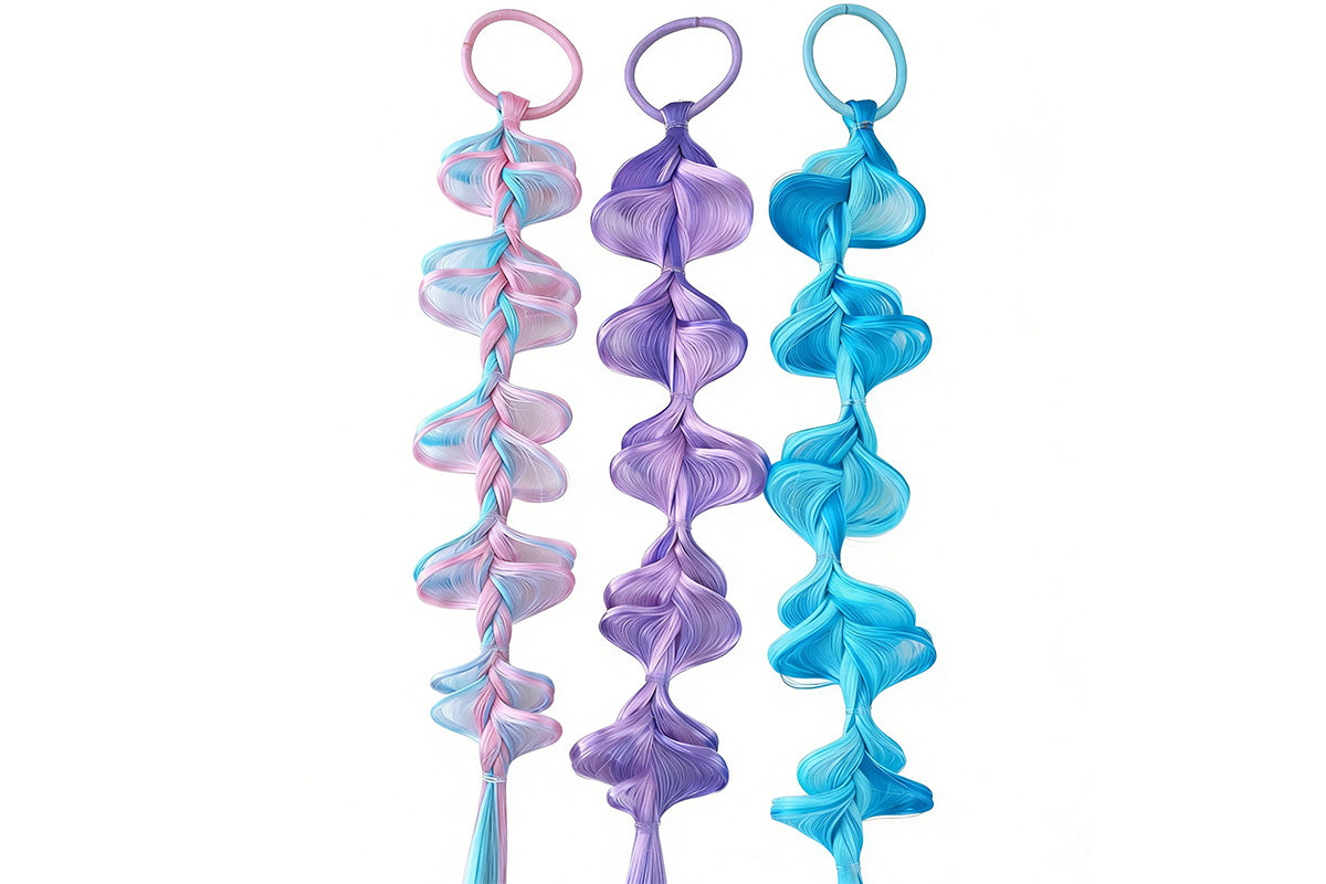 6pcs Girls Braided Hair Extensions Cute Ponytail Accessories for Daily Wear