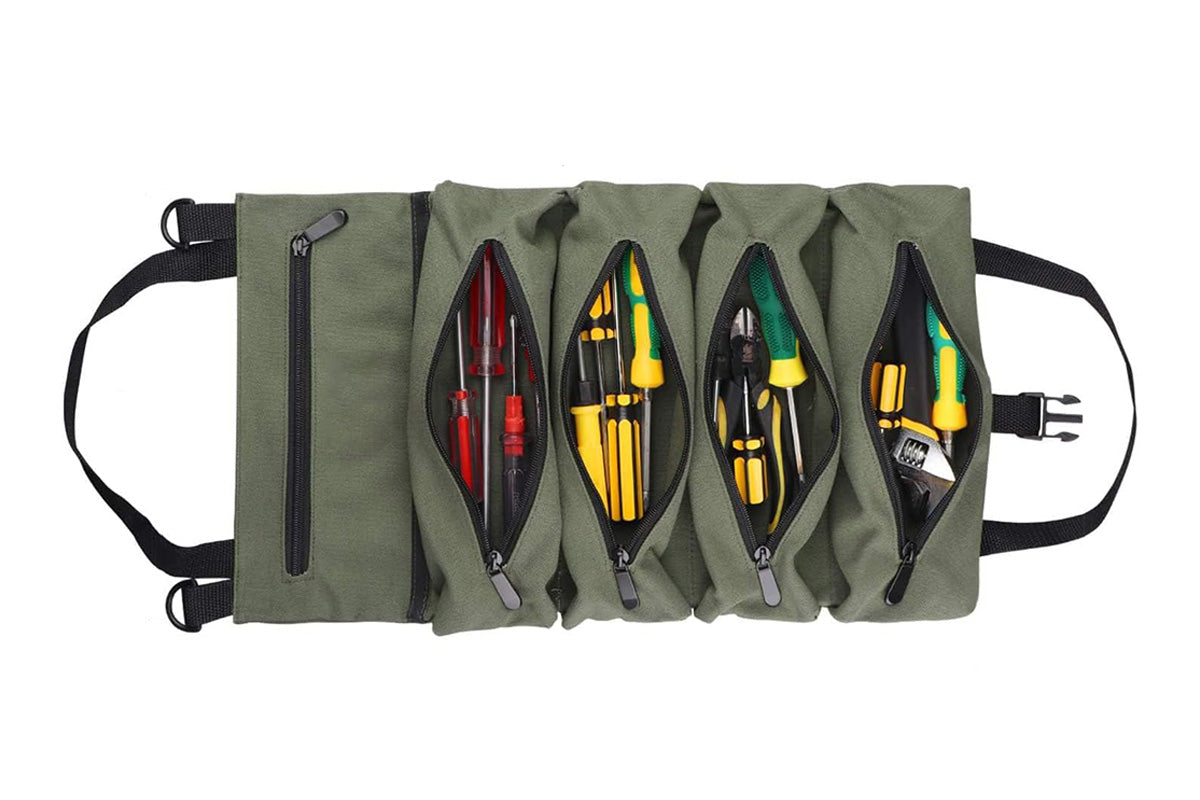 5 Pockets Tool Roll Organizer Bag Oxford Cloth Storage for Mechanics