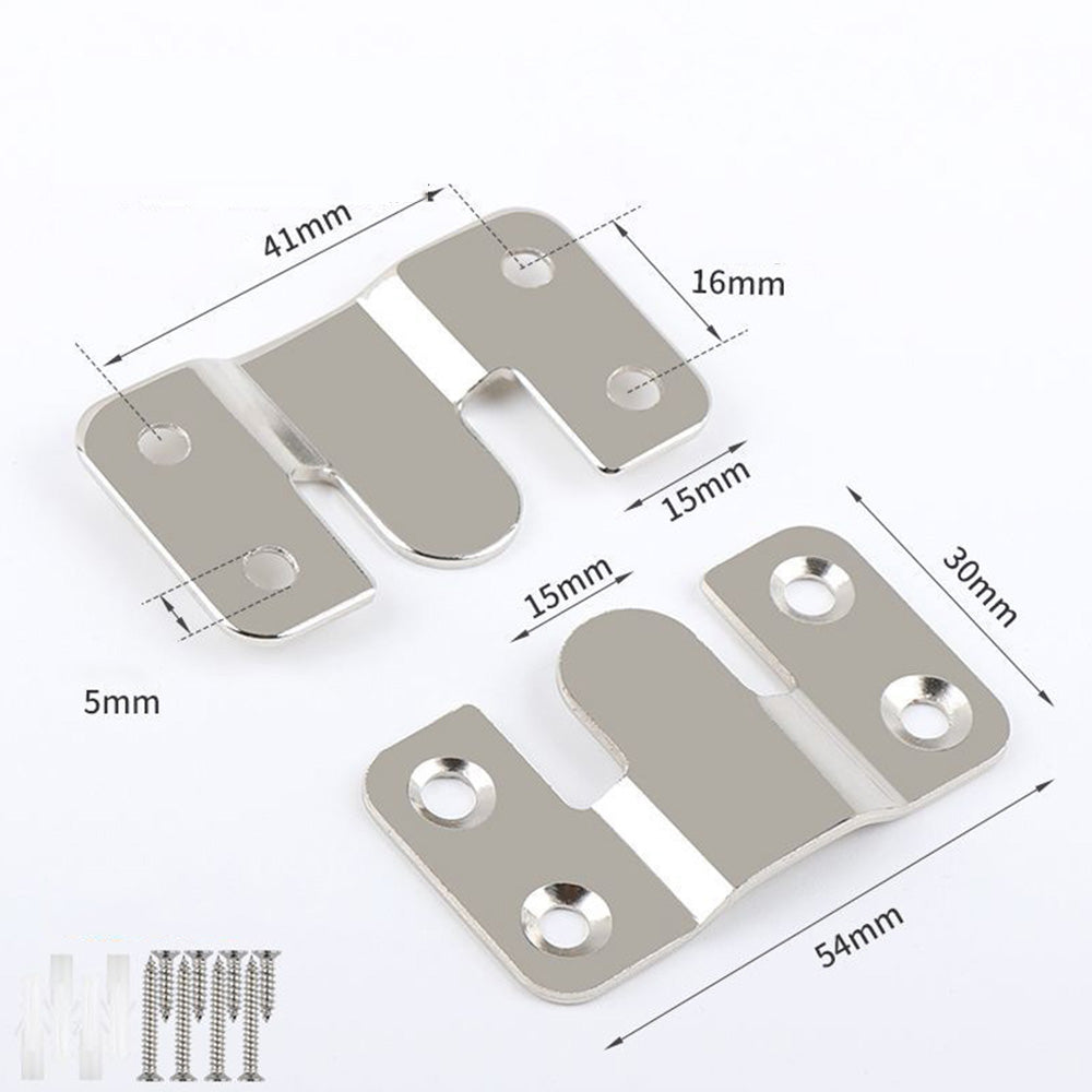 10 Pairs Flush Mount Brackets with Screws Flush Concealed Mount Bracket for Picture Frame Furniture