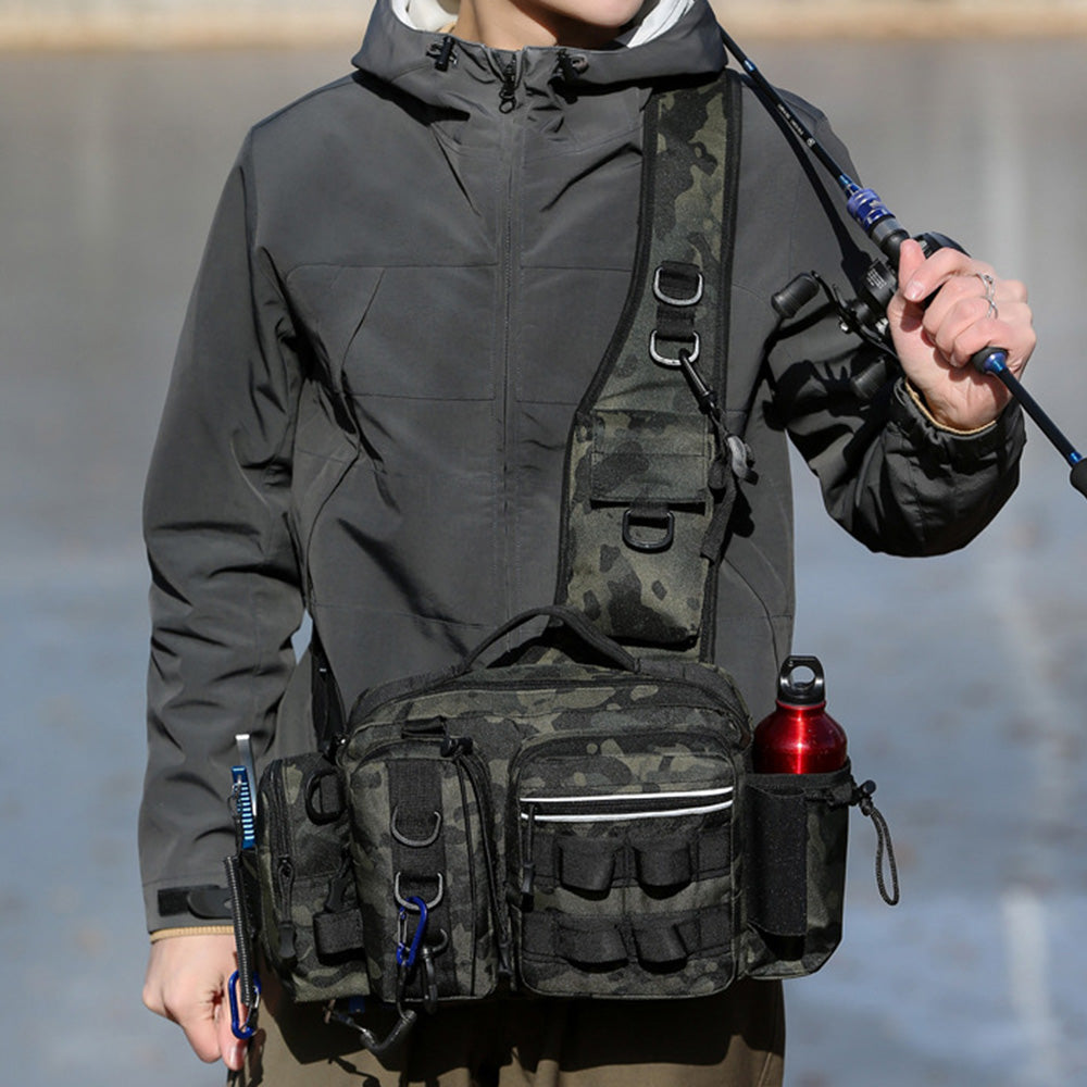 Fishing Tackle Bag Single Shoulder Crossbody Tactical Waist Pack Fish Lures Bag