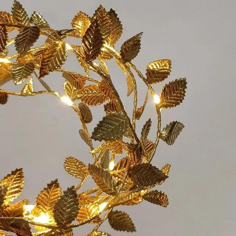 2Pcs 2M 20LEDs Golden Leaves String Lights for Home Xmas Wedding Decor