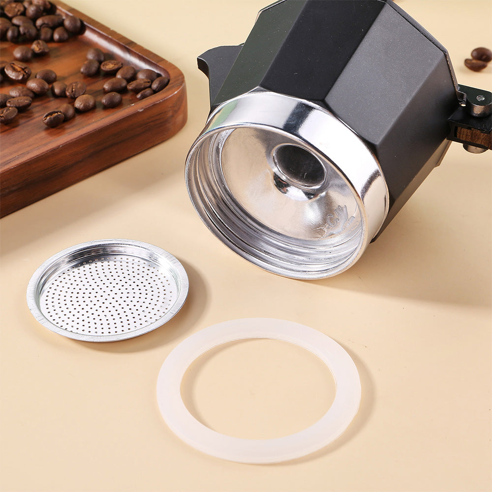 Moka Pot Replacement Silicone Gasket and Aluminium Filter Set