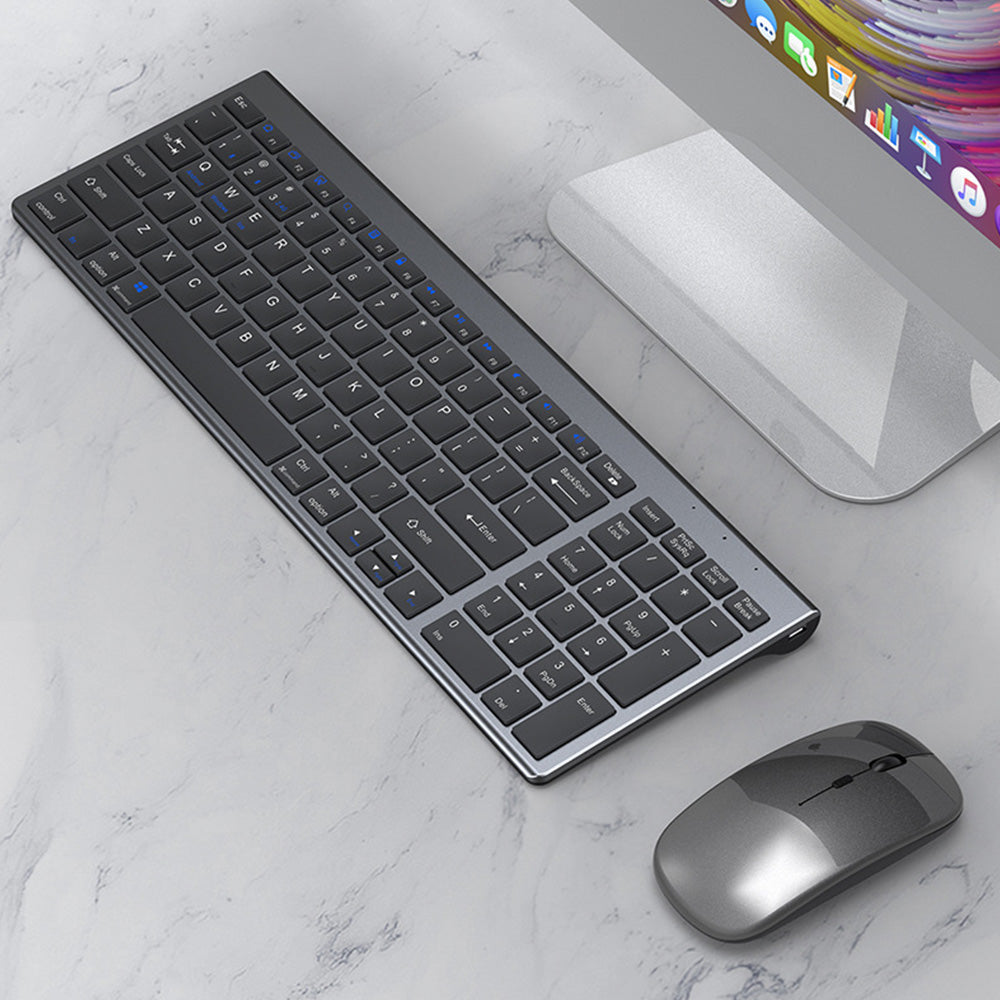 Wireless Keyboard and Mouse Set Triple Modes Bluetooth  Rechargeable For Tablet PC