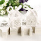 2X 50 Pack Laser Cut Pearl Paper Candy Favor Boxes with Ribbons