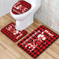 Christmas Non-Slip 3 PCs Bath Rugs Sets Toilet Lid Cover Toilet Mat Bathroom Decor