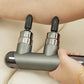 Dual Heads Massage Gun 6-Speed Deep Tissue Muscle Relax Massager with Extra 3 Pairs Replacement Heads