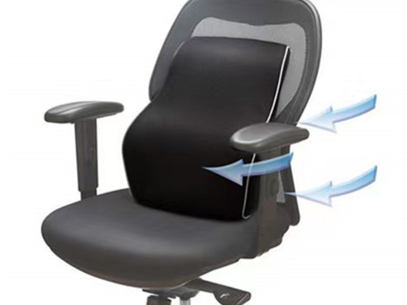 Ergonomic Lumbar Back Support Cushion Memory Foam Backrest with Adjustable Strap