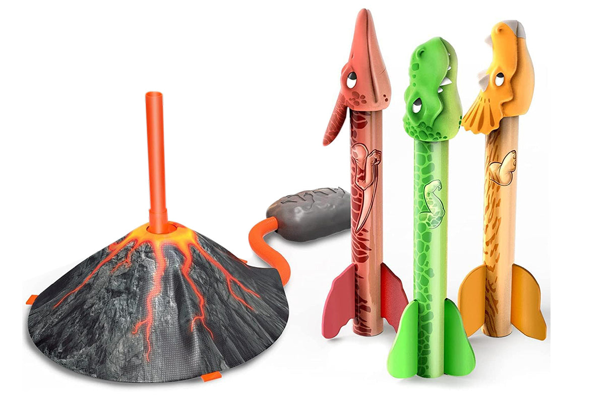 Dinosaur Rocket Launcher Toy Set Outdoor Fun Toys for Boys and Girls Birthday Gift