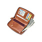 Travel Wallet Genuine Leather Card Holder Wallet with Zipper