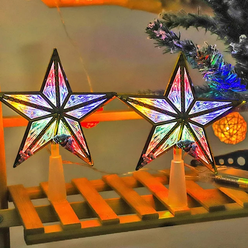 Led Pentagram Christmas Tree Top Light