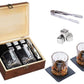 Whiskey Glass Set for Men Stainless Steel Tumblers with Whiskey Stones and Wooden Box