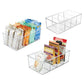 3Pcs Food Storage Organizer Bins Divided 4Parts Kitchen Pantry Fridge Organizers