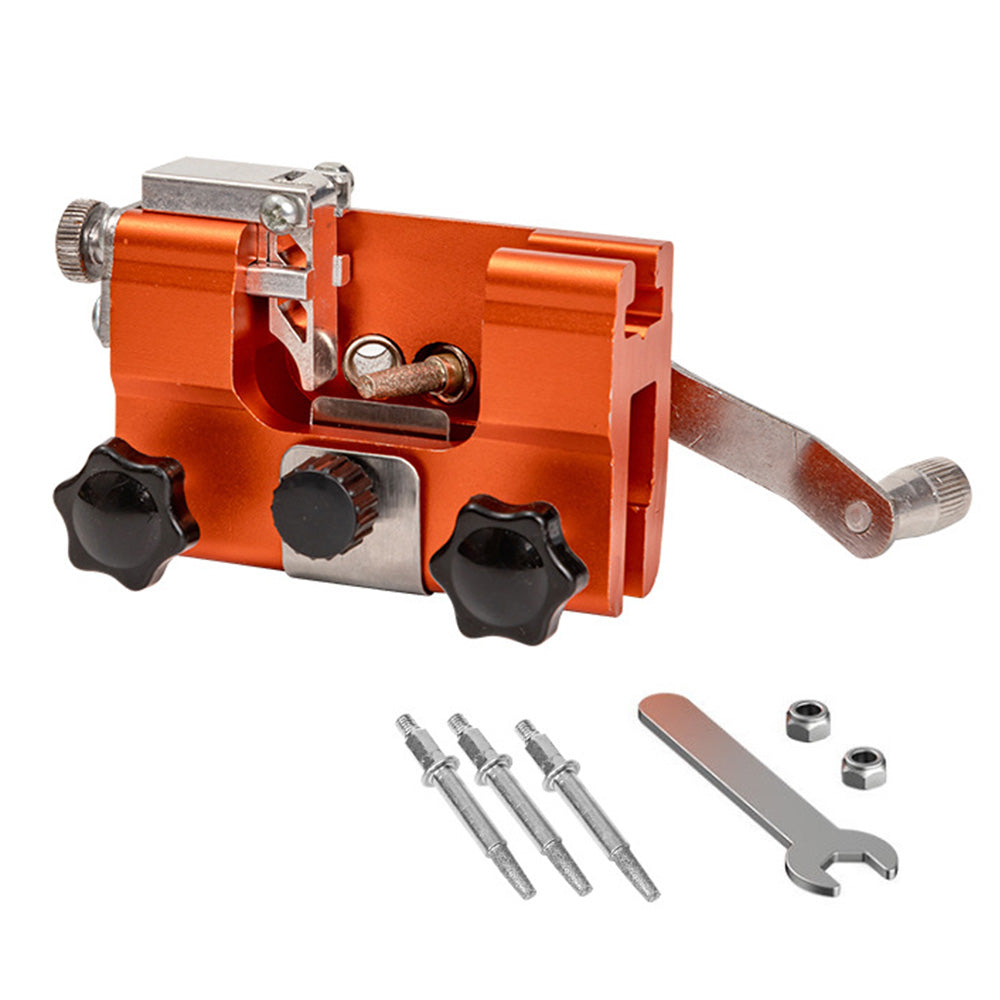 Portable Hand Crank Chain Sharpening Tool Set With 3 Grinding Heads