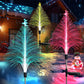 3Pcs  Christmas Trees Solar Lights Optic Fiber Lights-Moon Christmas