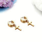 5 Pairs Unisex Cross Dangle Hoop Huggie Stainless Steel Earrings