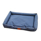 Square Raised Edge Oxford Fabric Sofa Pet Bed for Cats and Dogs-Navy
