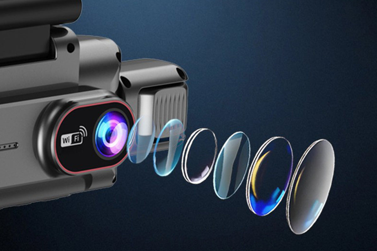 4-Channel WiFi Dash Cam with 64GB Memory Card Night Vision Car Recorder 1080P Car Camera 480P Dash Camera