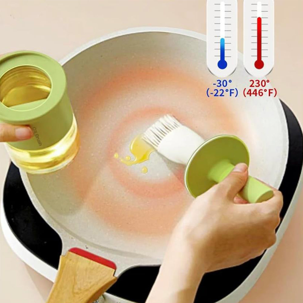 2Pcs Oil Dispenser Bottle with Heat Resistant Brush for Kitchen BBQ Baking Cooking