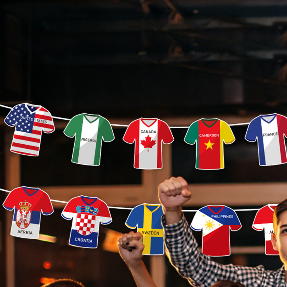 Soccer Jersey Bunting Flags – 49 Country Designs Football Party Decoration