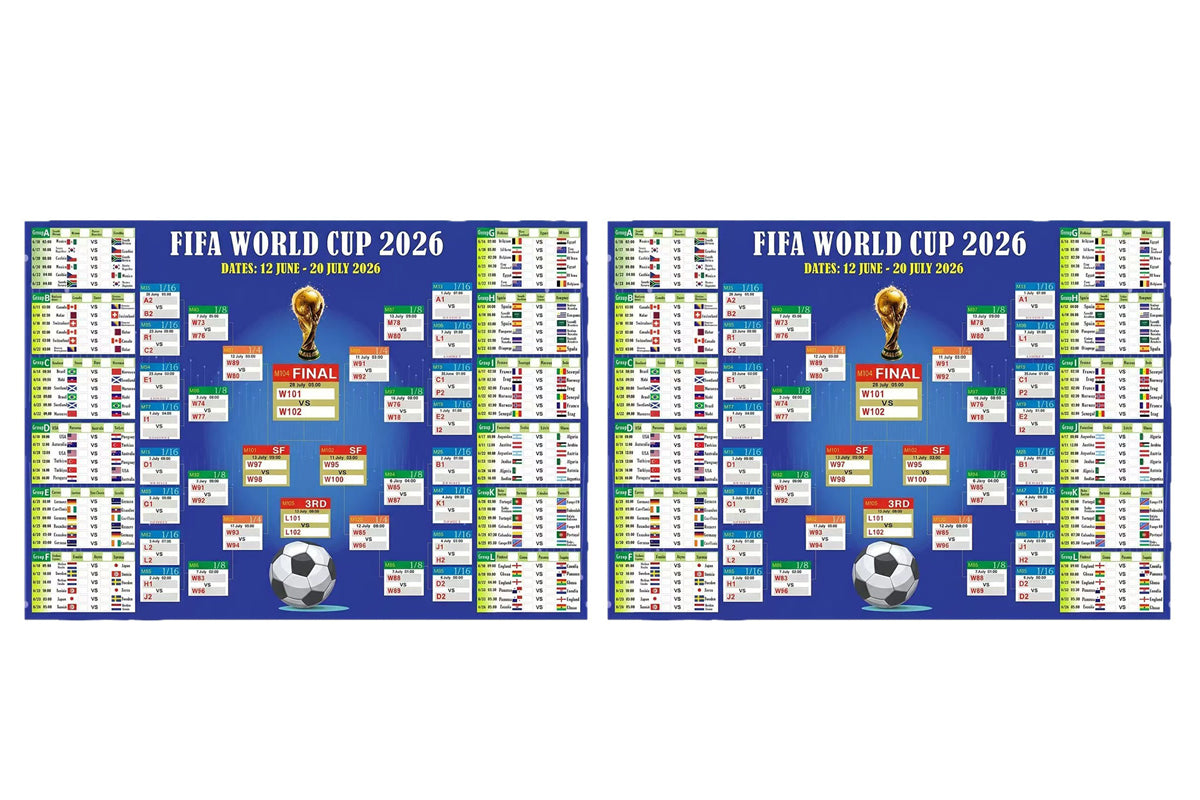 2026 Soccer World Cup Schedule Poster 2026 FIFA World Cup Fixtures Chart Wall Decor for Soccer Fans