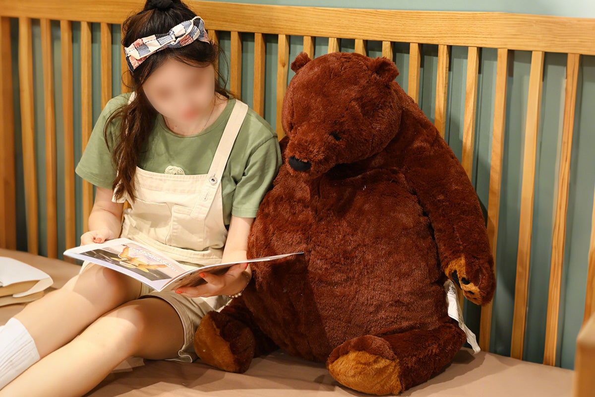 Giant Brown Bear Stuffed Animal for Adults Stress Relief Anti-Anxiety Cuddly Bear Toy