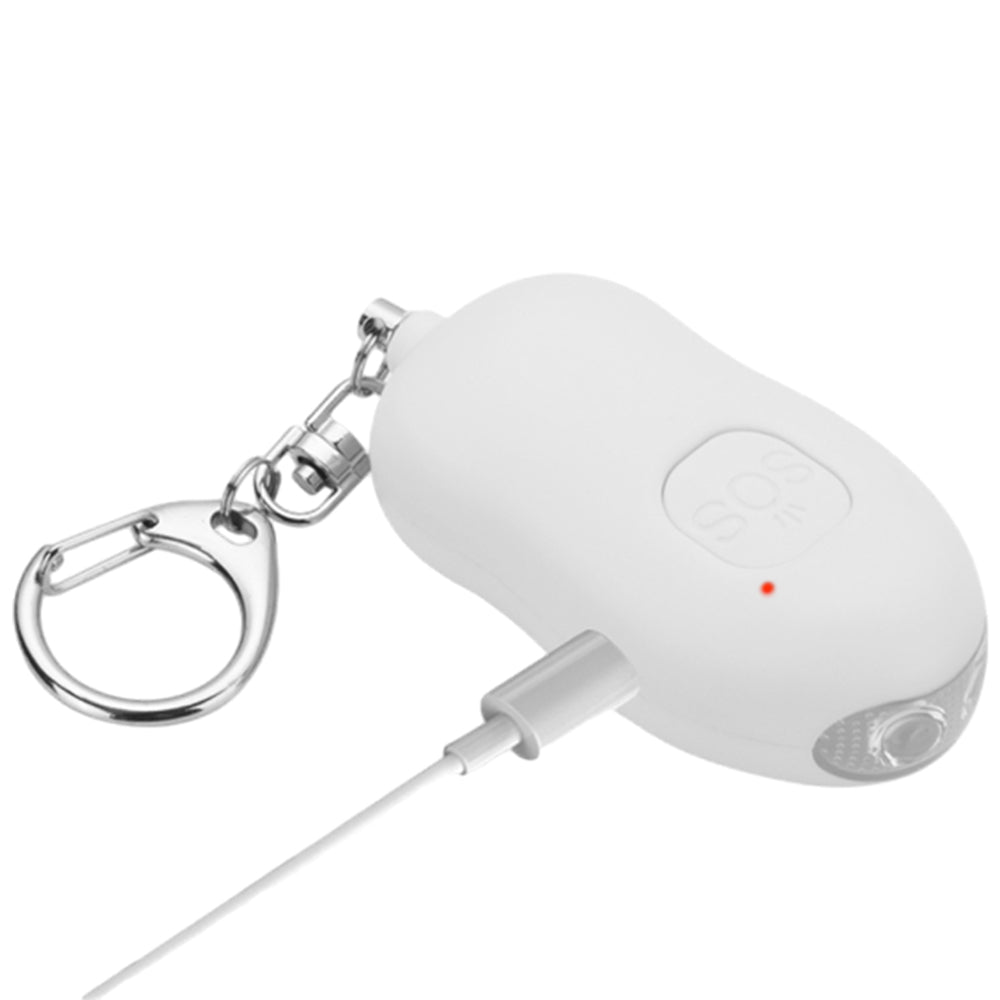 130dB Anti-Attack Rechargeable Personal Security Alarm Keychain Emergency Torch