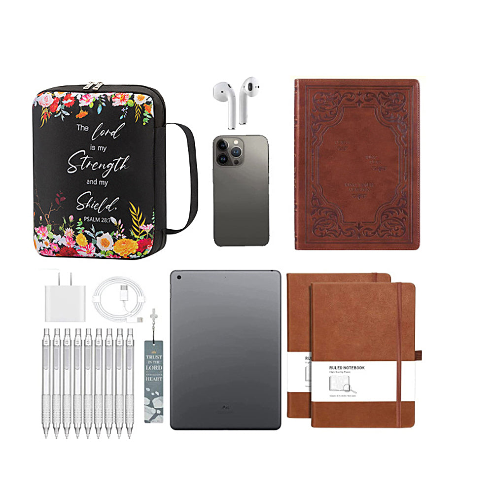 Zippered Bible Carrying Case with Handles and Bookmark