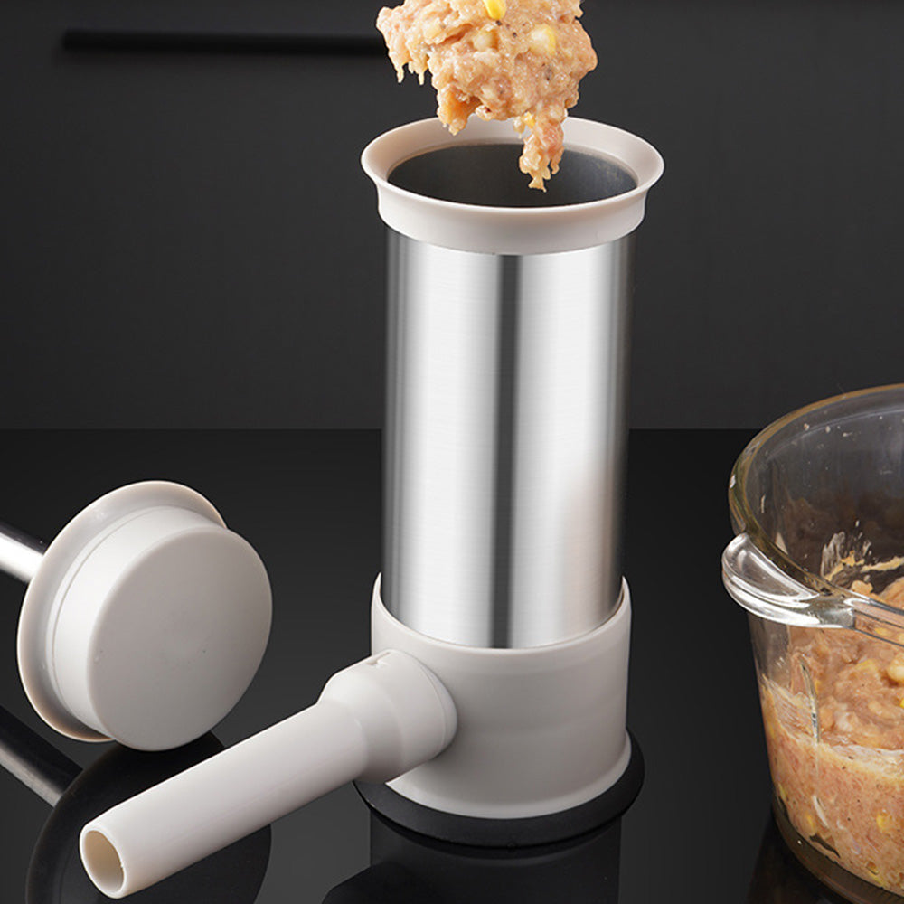 Stainless Steel Sausage Stuffer with 4 Tubes Manual Meat Stuffer for Home