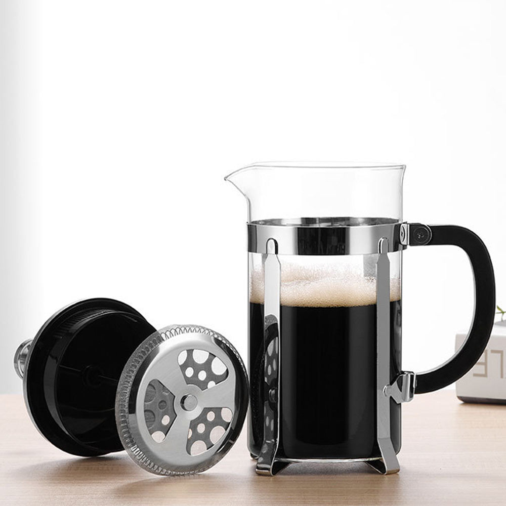 French Press Coffee Maker Borosilicate Glass Stainless Steel Brewer Cold Brew Cafetera
