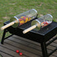 2 Pack Rolling Grill Basket with Wooden Handle Stainless Steel BBQ Accessory