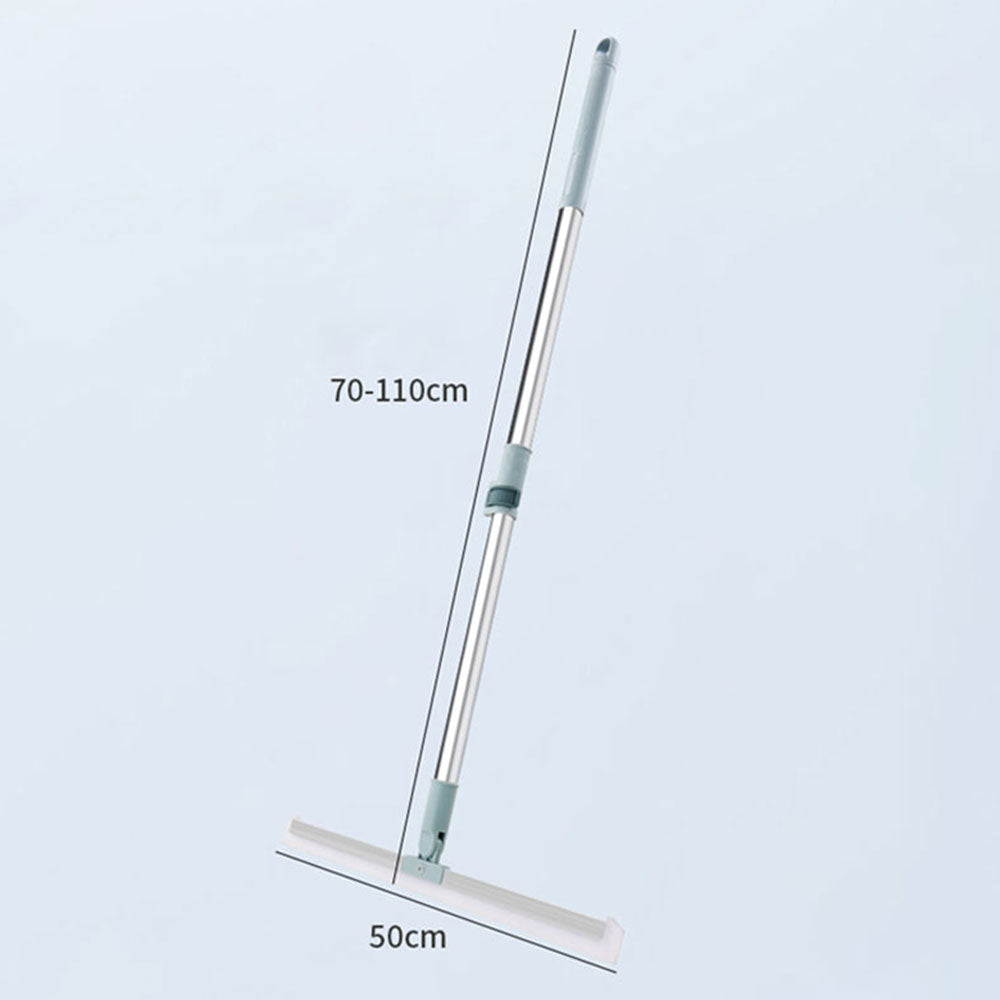 2 Sets Floor Squeegee with Adjustable Long Handle 50cm Silicone Floor Brush Scrub Broom Scrubber