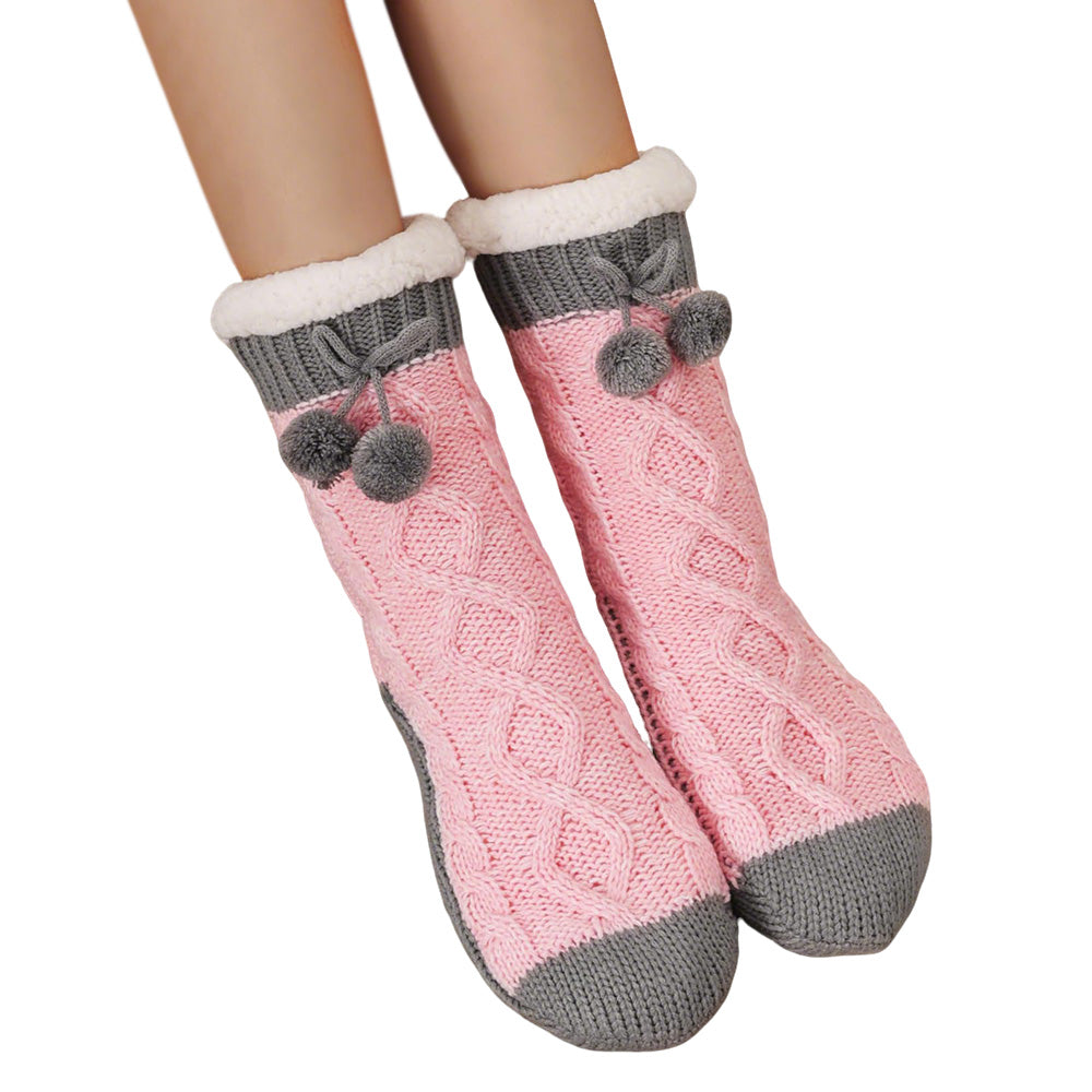 Womens Slipper Fuzzy Grips Socks Fluffy Winter Warm Thick Thermal Cozy Plush Non Slip Cabin Soft Fleece Socks