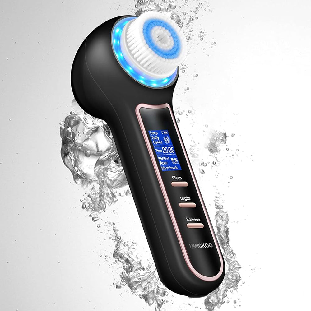 2-in-1 Rechargeable Facial Cleansing Brush with LCD Screen
